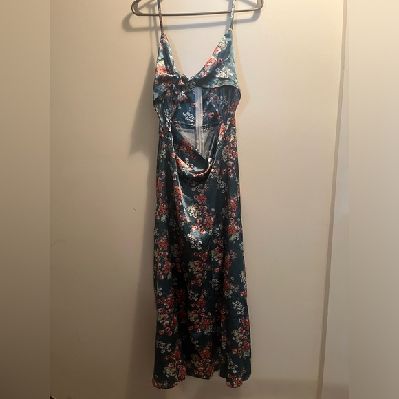 Befoka Womens Summer Casual Backless Floral Print Dress, Green, Sz L - Picture 10 of 10